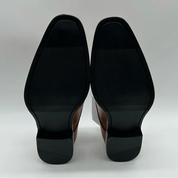 Perry Ellis Classic Brown Leather Oxford Dress Shoes Size 8.5 NWB - Picture 8 of 12